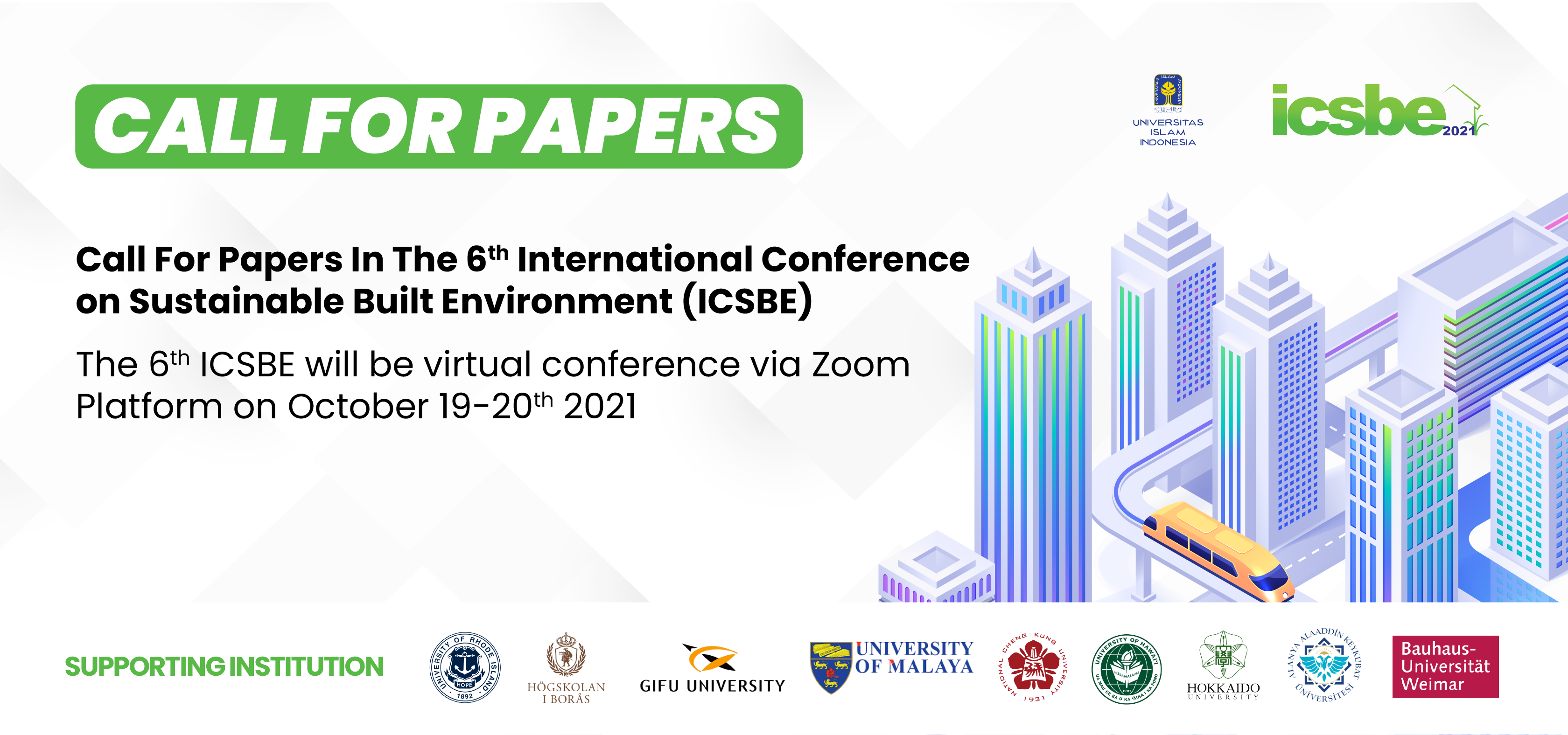6th Icsbe 2020 The International Conference On Sustainable Built Environment